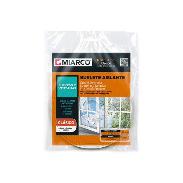 BURLETE PVC BLANCO 9MM 6M (1 UD)