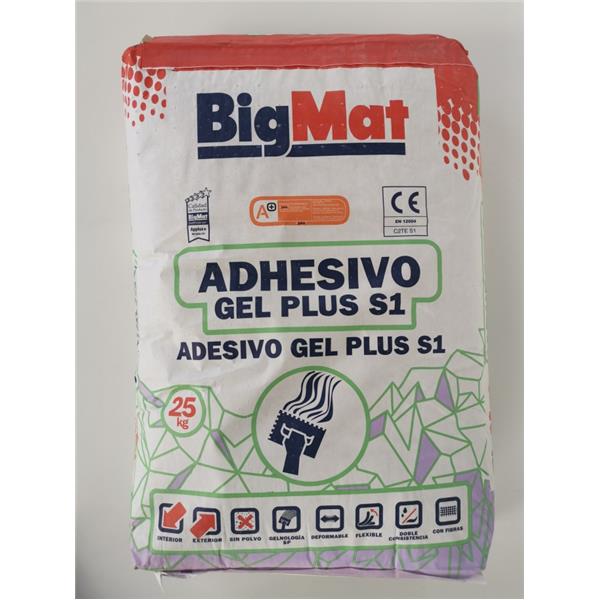 BIGMAT ADHESIVO GEL PLUS S1 BLANCO 25KG (1 UD)
