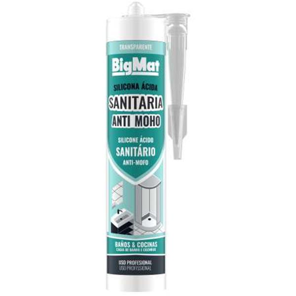 SILICONA ACIDA SANITARIA TRANSPARENTE BIGMAT 290ml (1 UD)